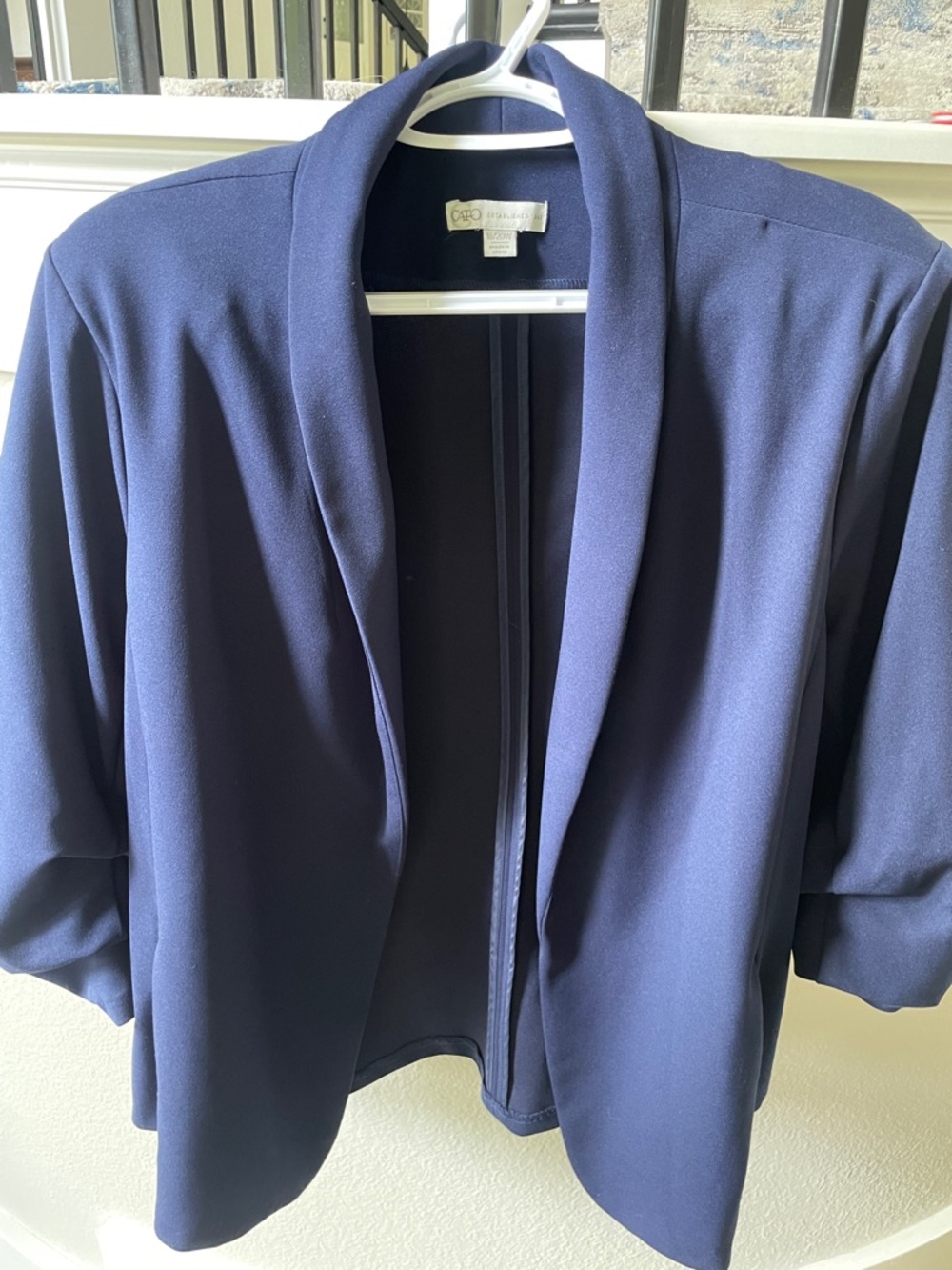 Cato Navy Open-Front Cropped Blazer